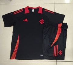 2024-2025 Brazil SC Internacional Black Short-Sleeve Thailand Soccer Tracksuit-815