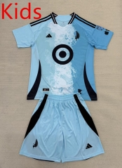 2025-2026 Minnesota United FC Away Blue Kid/Youth Soccer Uniform-AY