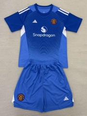 2025-2026 Manchester United Goalkeeper Blue Soccer Uniform-AY