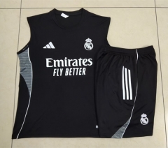 2025-2026 Real Madrid Black Thailand Soccer Vest Tracksuit-815