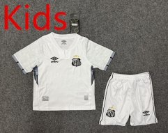 2025-2026 Santos FC Home White Kids/Youth Soccer Uniform-GB