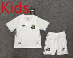 2025-2026 Santos FC Home White Kids/Youth Soccer Uniform-GB