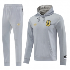 2025-2026 Real Madrid Grey Thailand Soccer Tracksuit With Hat-LH