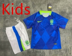 2025-2026 Brazil Away  Blue Kid/Youth Soccer Uniform-2483