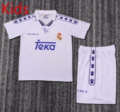 Retro Version 94-96 Real Madrid Home White Kids/Youth Soccer Uniform-6748