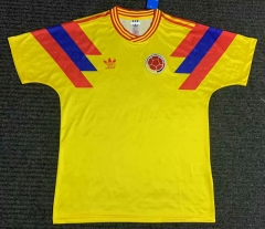 Retro Version 1990 Colombia Home Yellow Thailand Soccer Jersey AAA-2694