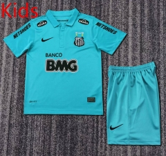 Retro Version 12-13 Santos FC 2nd Away Blue Kids/Youth Soccer Uniform-6748