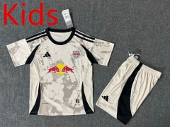 2025-2026 New York Red Bulls Away Beige  Kids/Youth Soccer Uniform-6748