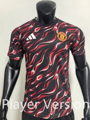Player Version 2025-2026 Manchester United Red&Black Thailand Training Jersey AAA-888