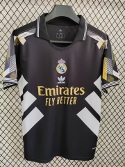 (S-4XL )2025-2026  Real Madrid Black Thailand Polo Shirt-7209