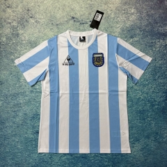 Retro Version 86 Argentina Home Blue&White Thailand Soccer Jersey AAA-6590