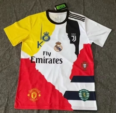 （S-4XL）2025-2026  C Ronaldo Commemorative Edition Juventus White&Red&Yellow Thailand Soccer Jersey AAA-4847
