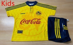Retro Version 98-90 Club America Home Yellow Kids/Youth Soccer Uniform-6895