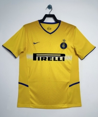Retro Version 02-03 Inter Milan 2nd Away  Yellow Thailand Soccer Jersey AAA-811