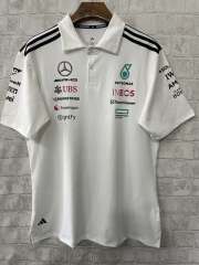 2025 Mercedes White Formula One Polo Racing Suit
