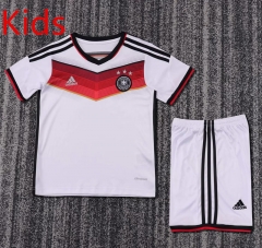 Retro Version 2014 Germany Home White Kids/Youth Soccer Uniform-6748