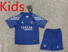 2024-2025 Paris SG 3rd Away Royal Blue Kid/Youth Soccer Uniform-GB