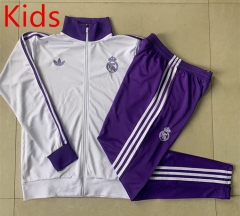 Retro Version 2024-2025 Real Madrid White Kids/Youth Soccer Jacket Uniform-815