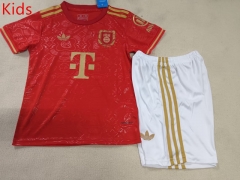 125th Anniversary Edition Bayern München Red Kids/Youth Soccer Uniform-507