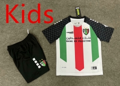 2025-2026 Palestino Deportivo  Home Red&White&Green Kids/Youth Soccer Uniform-6748