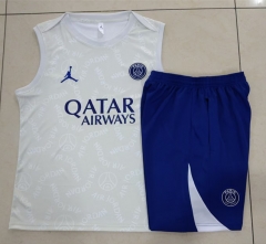 2024-2025 Jordan  Paris SG Light Grey inkjet  Thailand Soccer Vest Tracksuit Uniform -815