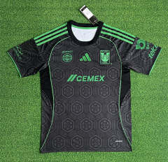 (S-4XL) 2025-2026 Tigres UANL 2nd Away Black Thailand Soccer Jersey AAA-403