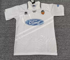 Retro Version 99-00  Valencia Home White Thailand Soccer Jersey AAA-0141