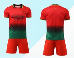 Without Brand Logo 2024-2025 AC Milan 3rd Away Red&Green Soccer Uniform-9031