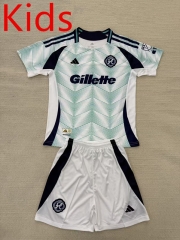 2025-2026 New England Revolution Away White&Green  Kid/Youth Soccer Uniform-AY