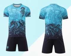 Without Brand Logo 2025-2026  Special Version Barcelona Dragon Pattern Blue  Soccer Uniform-9031