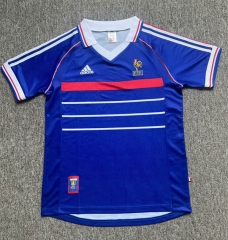 Retro Version 1998 France Home Blue Thailand Soccer Jersey AAA-0009