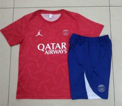 2024-2025 Jordan Paris SG   Red inkjet Short-Sleeved Thailand Soccer Tracksuit-815