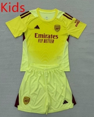 2025-2026 Arsenal Goalkeeper Light Yellow  Kids/Youth  Soccer Uniform-AY