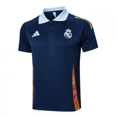 2024-2025  Real Madrid Royal Blue Thailand Polo Shirt-815
