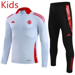 2025-2026  Brazil SC Internacional Grey  Kids/Youth Soccer Tracksuit-GDP
