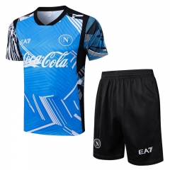 2024-2025 Napoli Lake Blue Inkjet Short-Sleeved Thailand Soccer Tracksuit -815