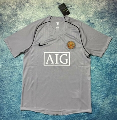 Retro Version 07-08 Manchester United Light  Grey Thailand Jersey AAA-6590