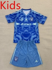 2025-2026 Tigres UANL Away Blue Kids/Youth Soccer Uniform-AY