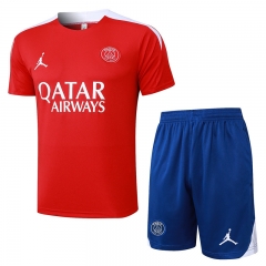 2024-2025 Jordan Paris SG Red Short-Sleeve Thailand Soccer Tracksuit-815