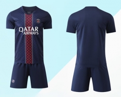 Without Brand Logo 2025-2026 Paris SG Home Royal  Blue Soccer Uniform-9031