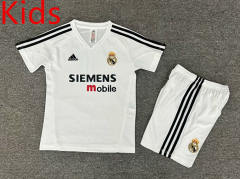 Retro Version 04-05 Real Madrid Home White Kids/Youth Soccer Uniform-7809