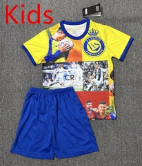 2025-2026 Special Version C Ronaldo Al-Nassr FC Yellow  Kids/Youth Soccer Unifrom-4247