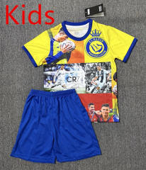2025-2026 Special Version C Ronaldo Al-Nassr FC Yellow  Kids/Youth Soccer Uniform-4247