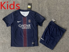 2025-2026 Correct Version Paris Home  Royal Blue Kid/Youth Soccer Uniform-6748