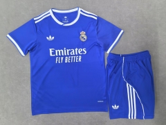 2025-2026 Real Madrid 2nd Away Blue Soccer Uniform-718