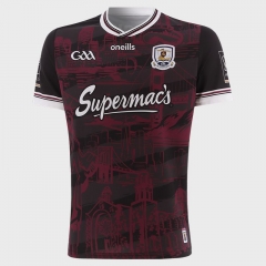 （S-3XL）2025 GAA Galway Home Red&Black Thailand Rugby Shirt