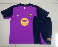 2025-2026 Barcelona Purple Short-sleeved Thailand Soccer Tracksuit-815