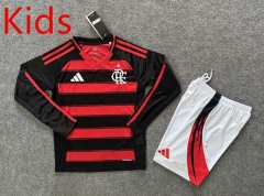 2025-2026  Flamengo Home Red&Black  LS Kids/Youth Soccer Uniform-6748