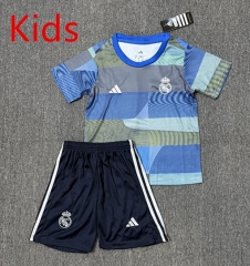 2025-2026  Real Madrid Blue Kids/Youth Soccer Uniform-4247