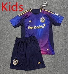 2025-2026 Los Angeles Galaxy Away  Purple Kids/Youth Soccer Uniform-4247